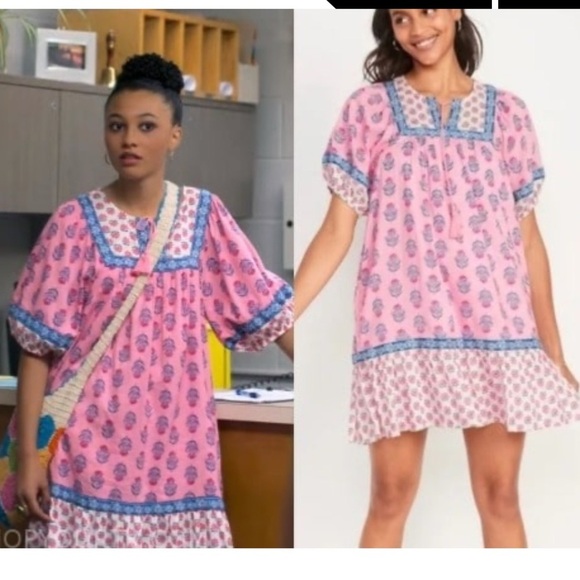 Old Navy ASO I Woke Up A Vampire Dress Sz M Floral Boho Cottagecore Peasant Airy - Picture 2 of 16